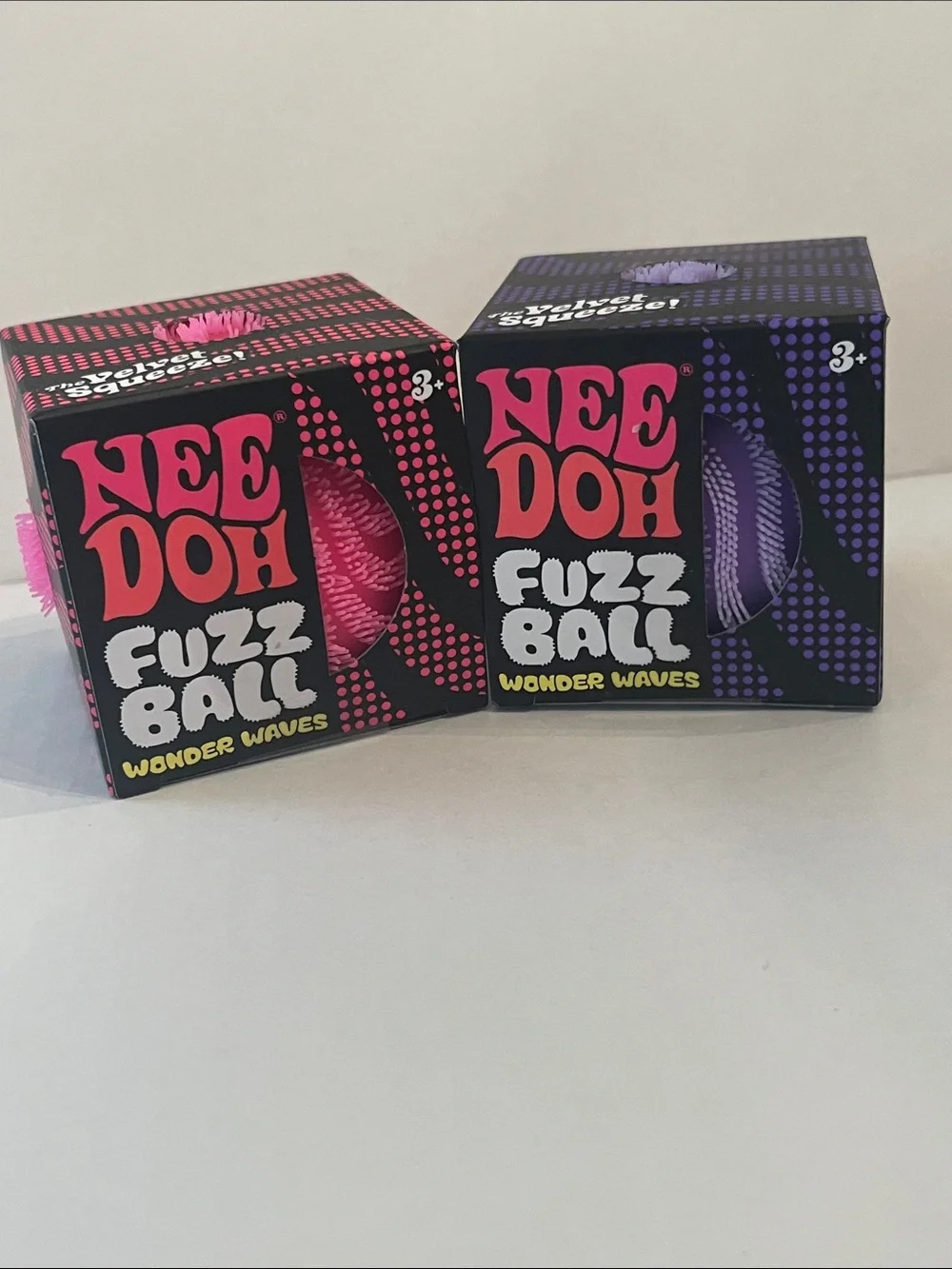 Nee Doh Two Fuzz Ball Wonder Waves - Pink and Purple